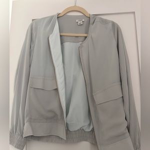 Club Monaco super light grey bomber jacket. XS